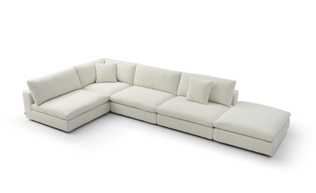 Blanco 5 Piece Modular Sofa - Chex Polar Boucle
