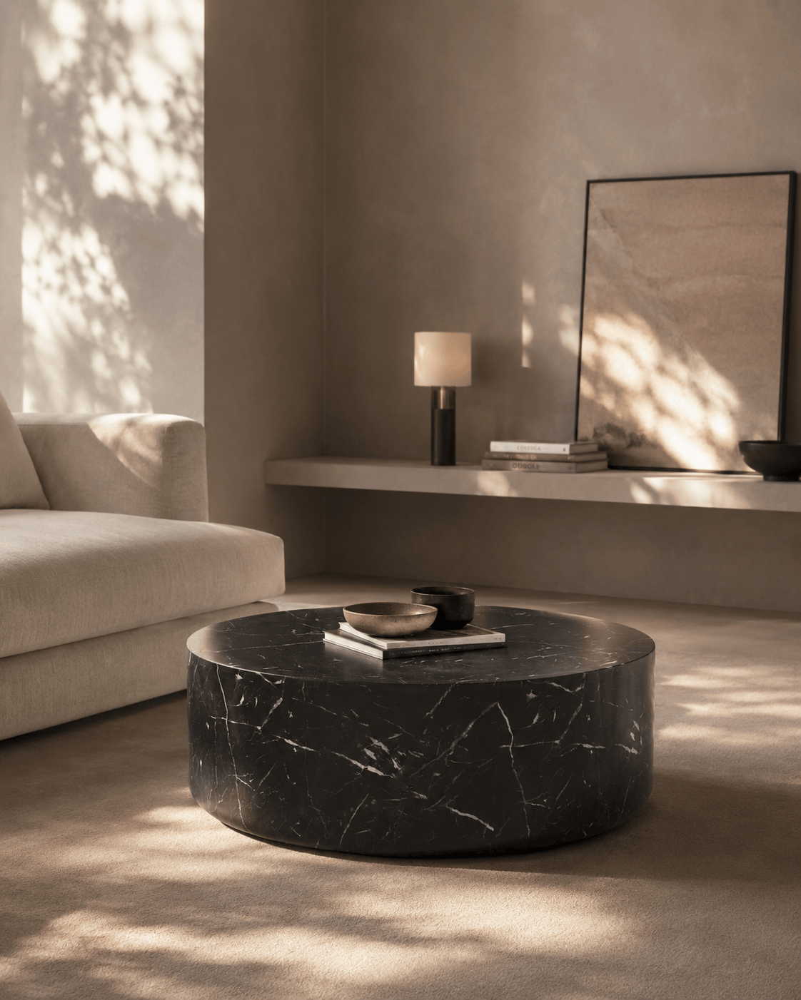Ciladro Coffee Table - Faux Black Marble - Medium