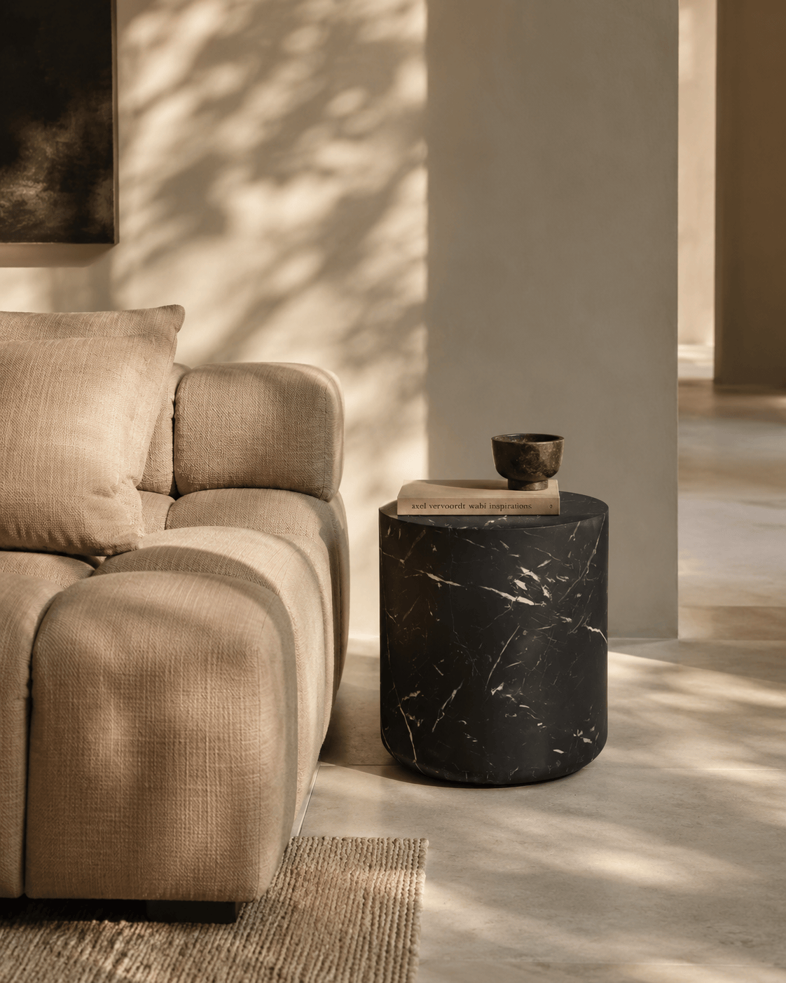 Ciladro Side Table - Faux Black Marble