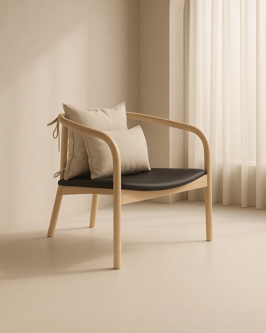 Ikigae Solid Oak Lounge Chair