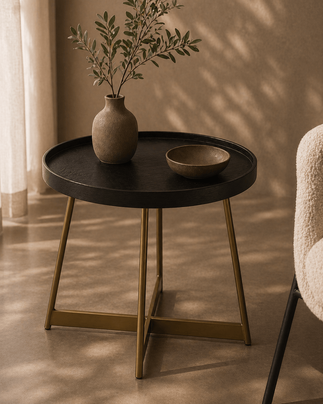 Lane Side Table - Smoke Oak/Gold