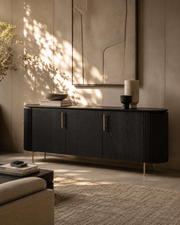 Lantine Buffet - Black Oak & Brass