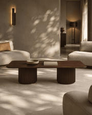 Lantine Coffee Table - Double Pedestal - Walnut