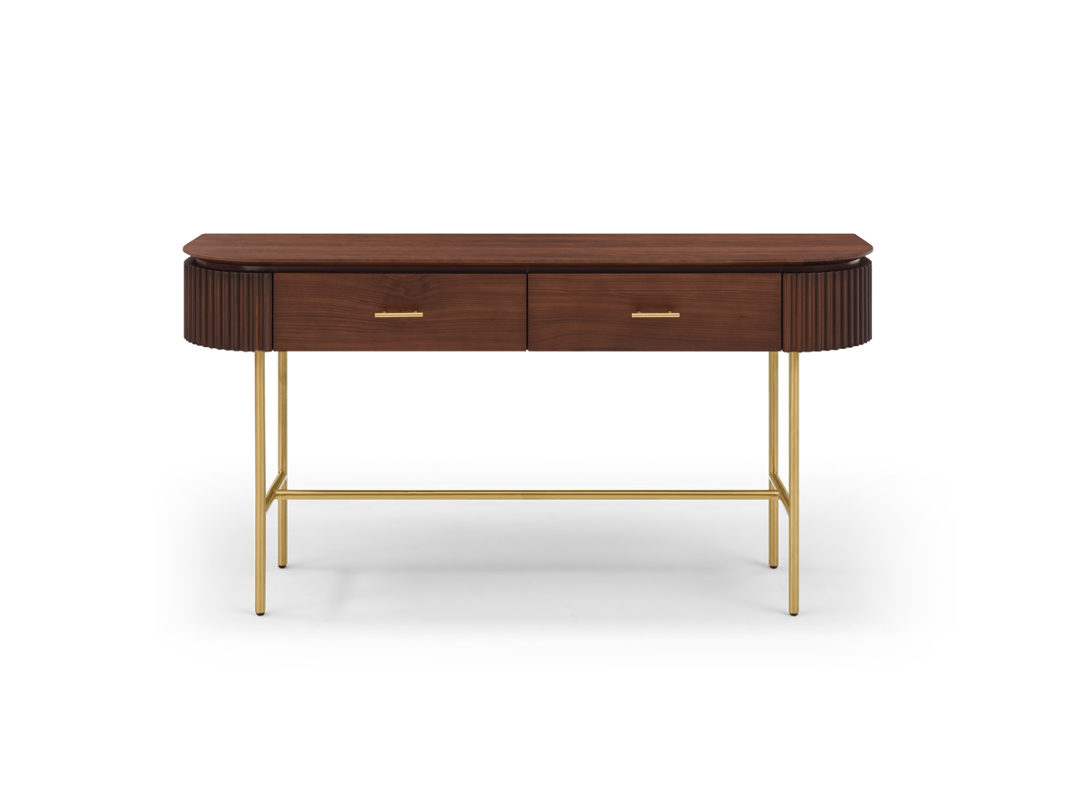 Lantine Console - Walnut & Brass
