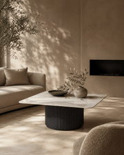Lantine Marble Coffee Table - Matt Black