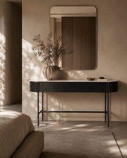 Lantine Marble Console Table - Matt Black