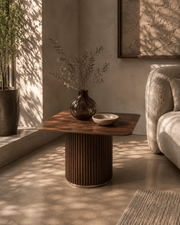 Lantine Side Table - Walnut & Brass