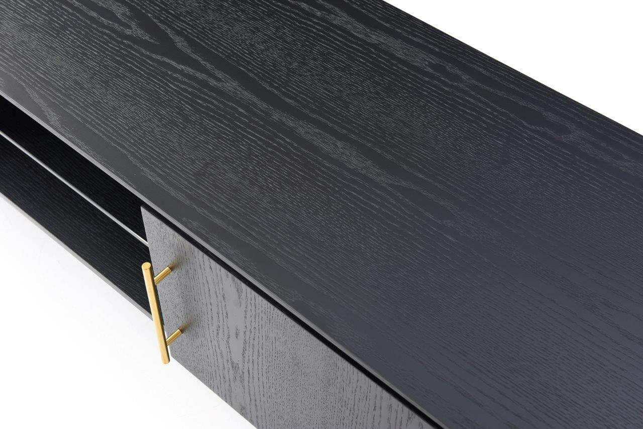 Lantine TV Unit - Black Oak & Brass