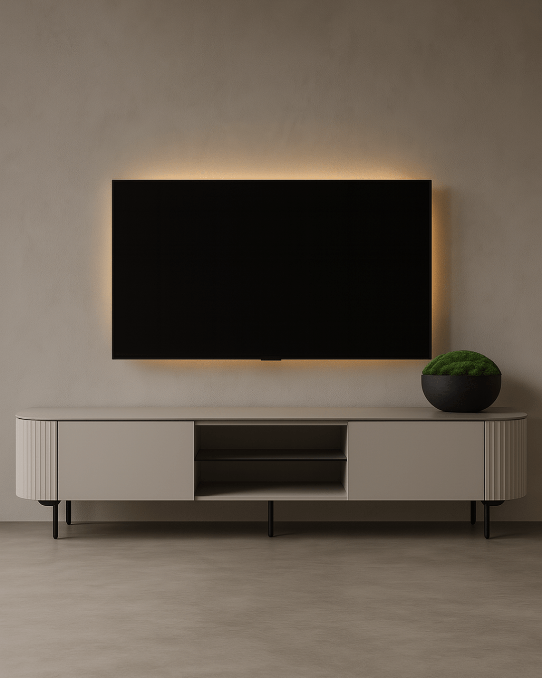 Lantine TV Unit - Matte Light Grey