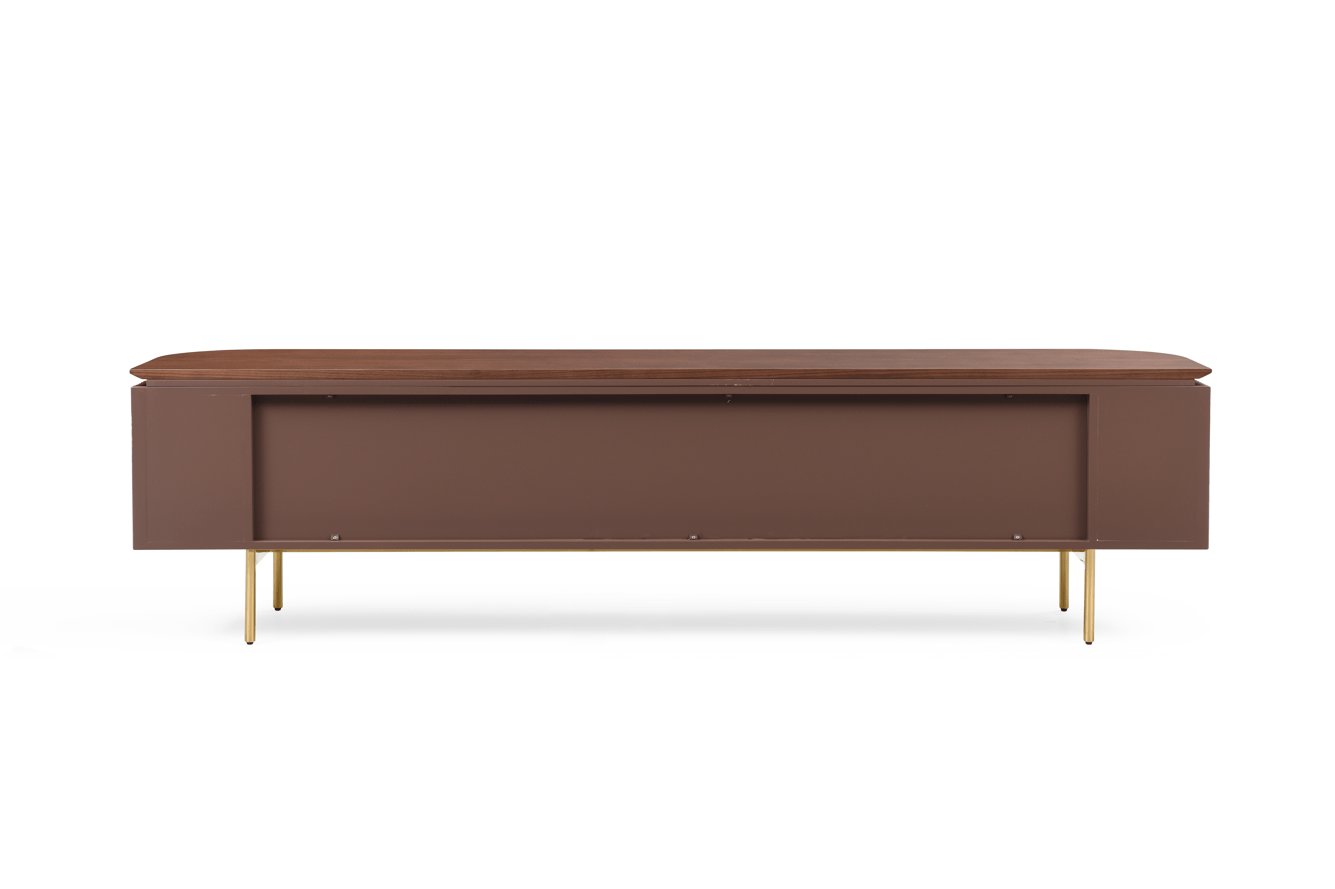 Lantine TV Unit - Walnut & Brass