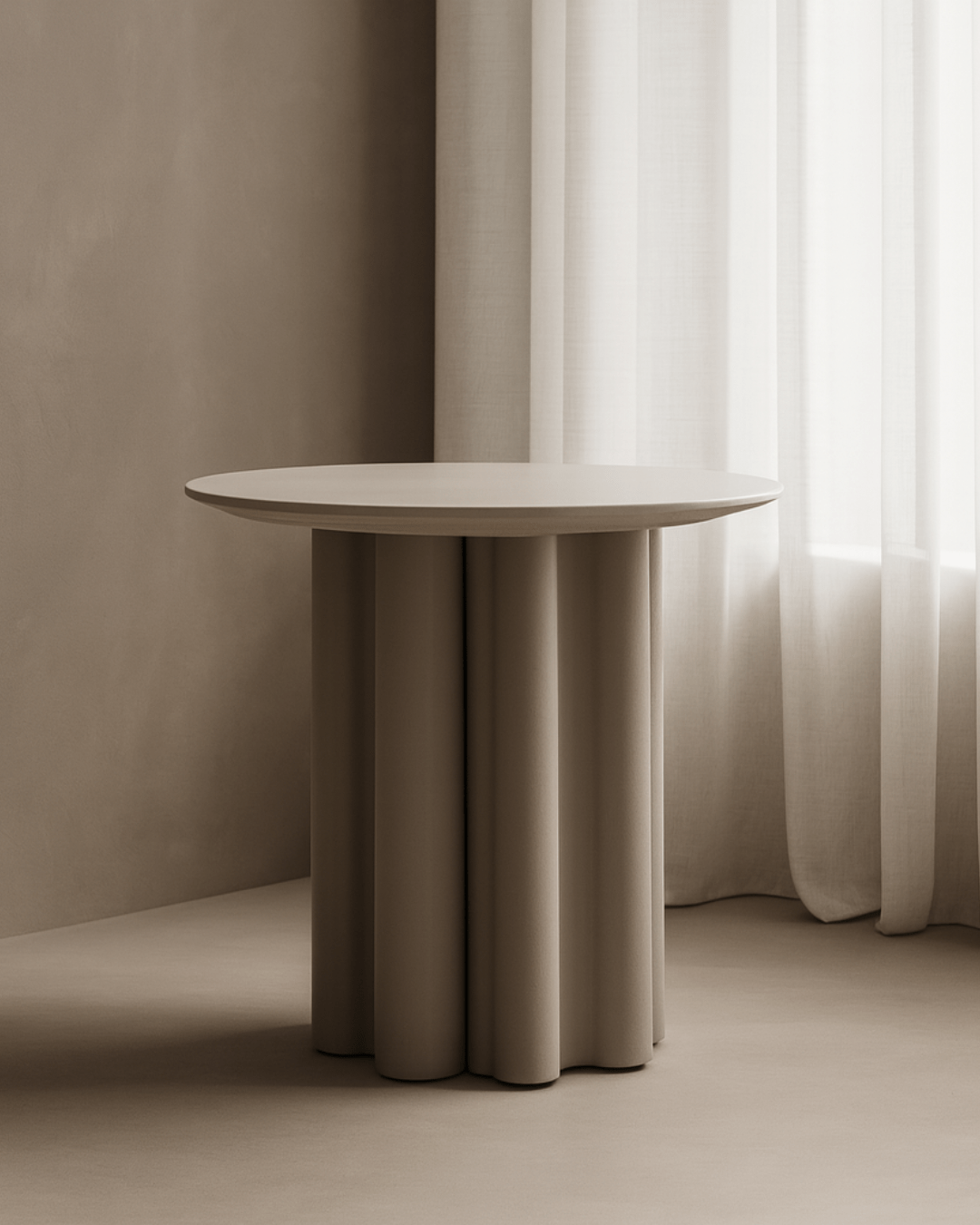 Moon Side Table - Matte Beige
