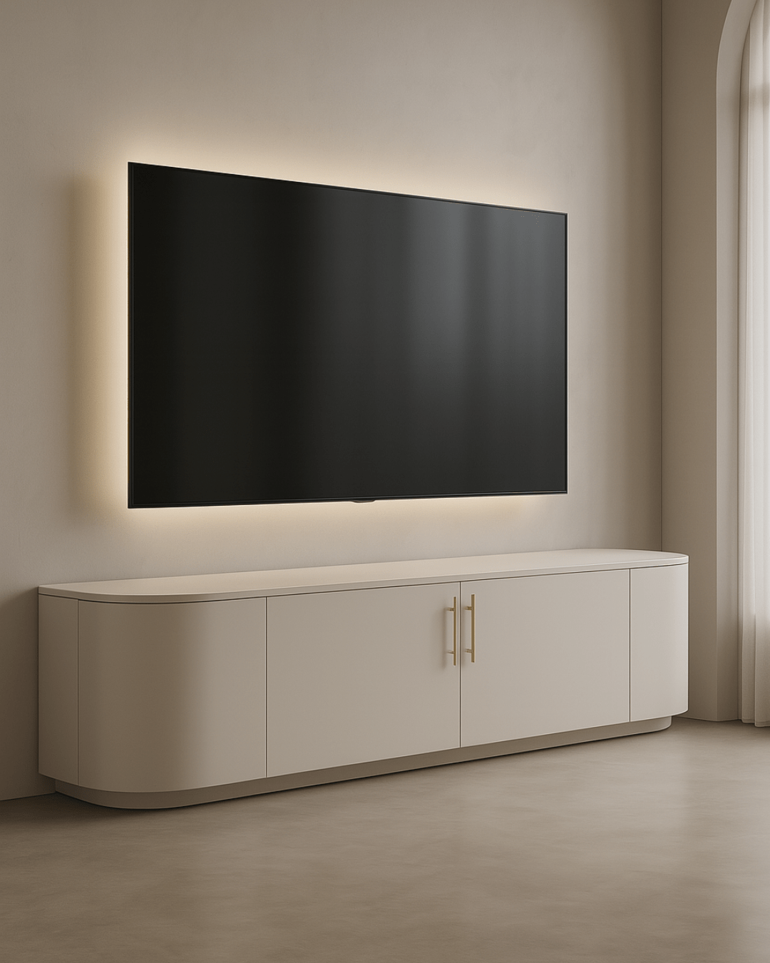 Oakura TV Unit - Matte Beige