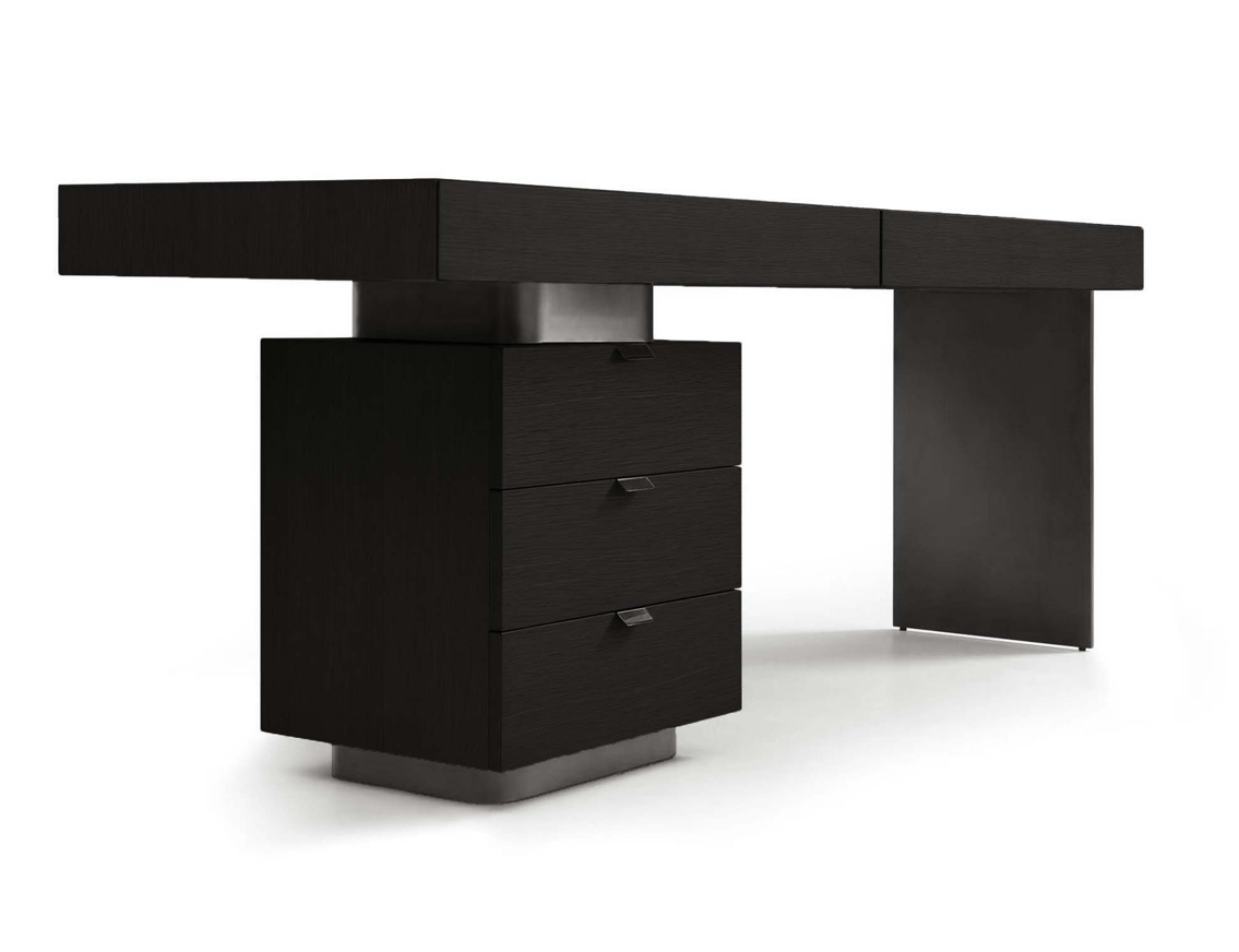 Oston Desk - Smoke Oak - Left Hand Drawers