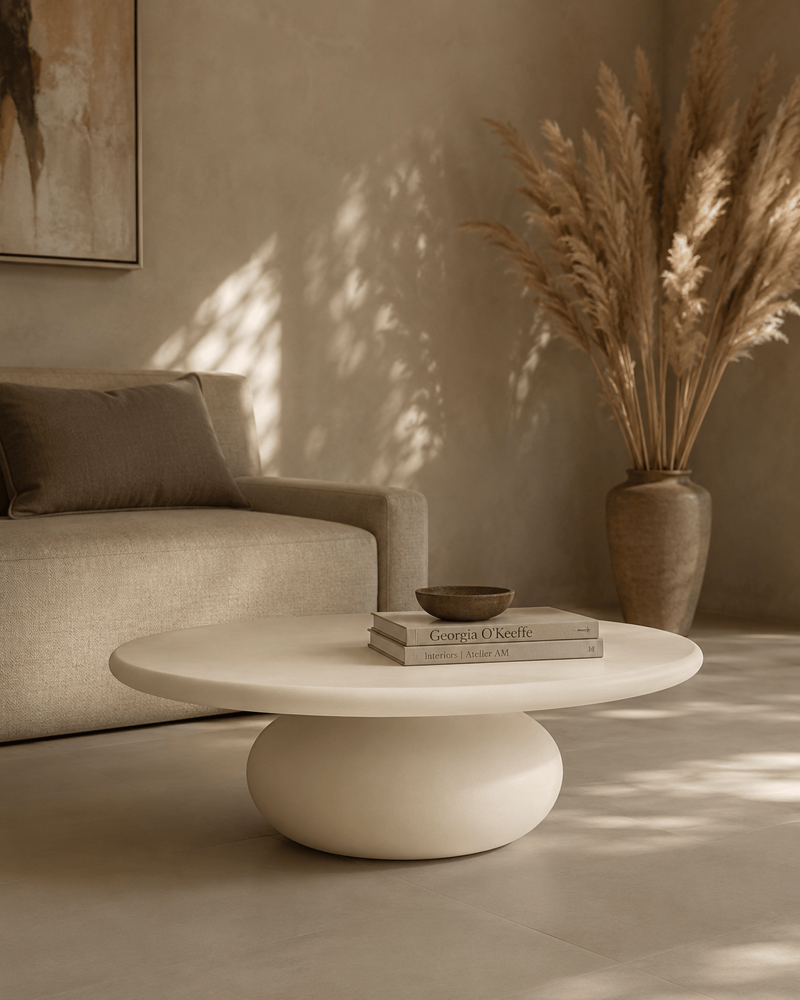 Rolo Coffee Table - Matte Beige