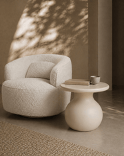 Rolo Side Table - Matte Beige