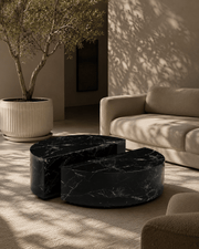Titan Black Marble 2 Piece Coffee Table