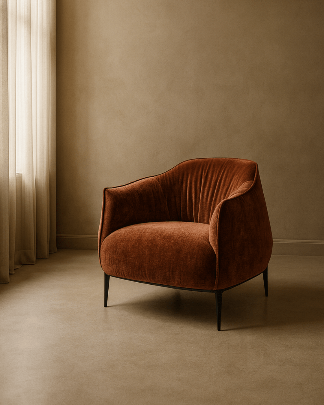 Tyrone Lounge Chair - Rust