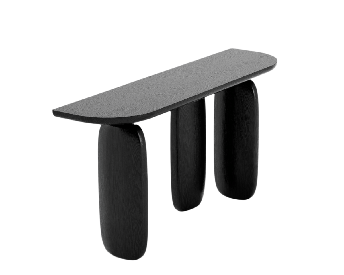 Underline Console Table - Black Oak