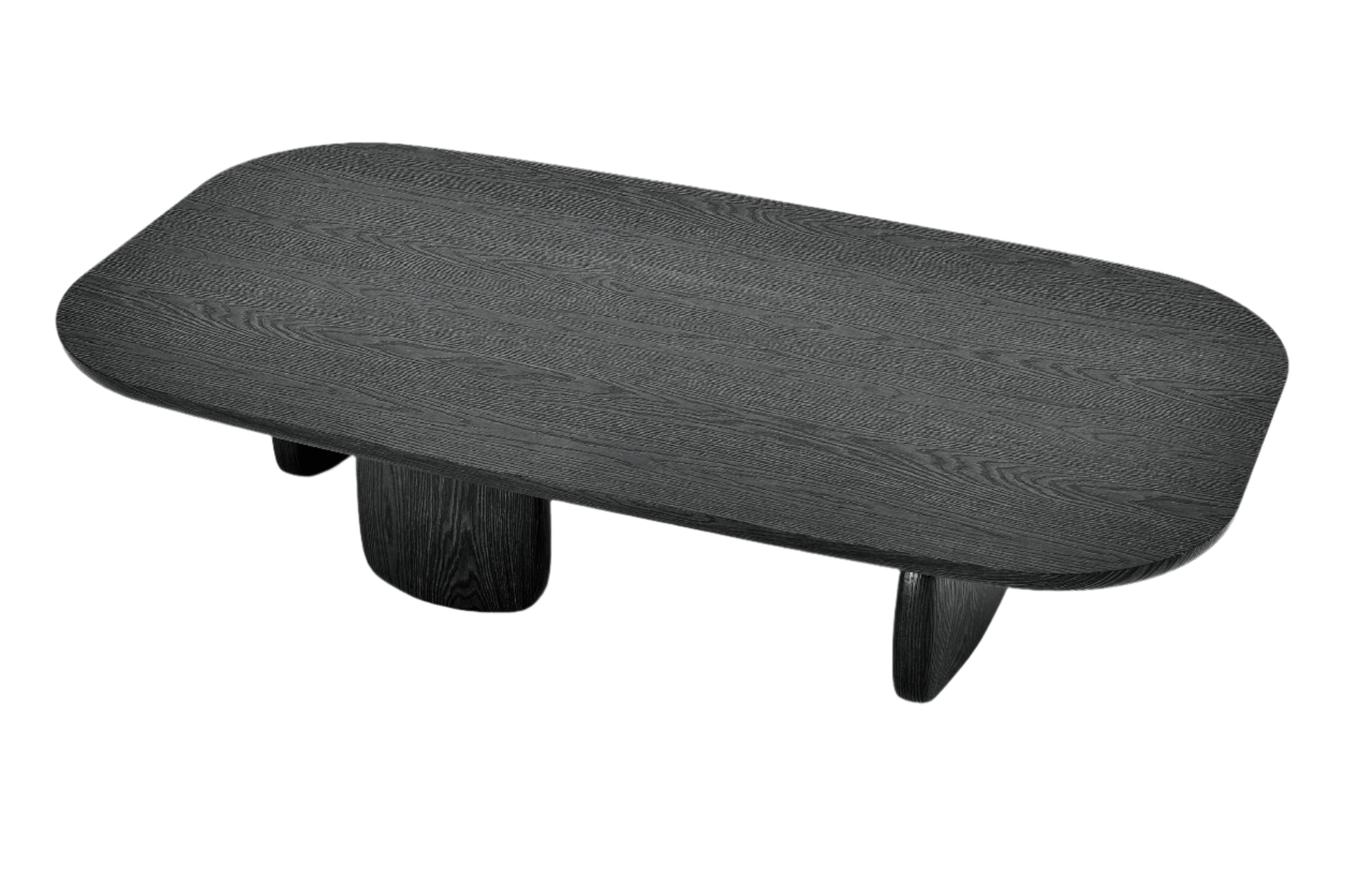 Underline Oval Coffee Table - Black Oak