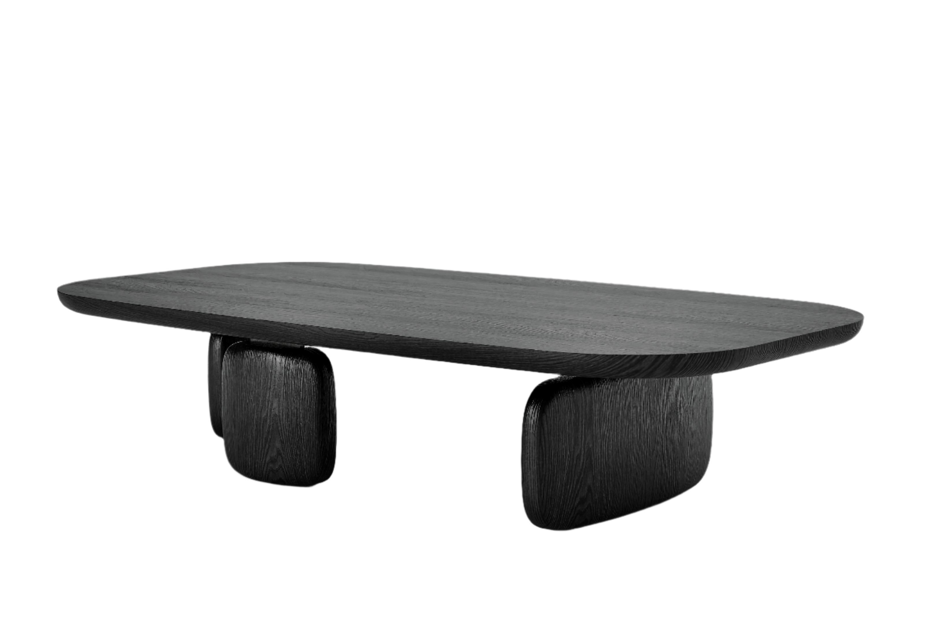 Underline Oval Coffee Table - Black Oak