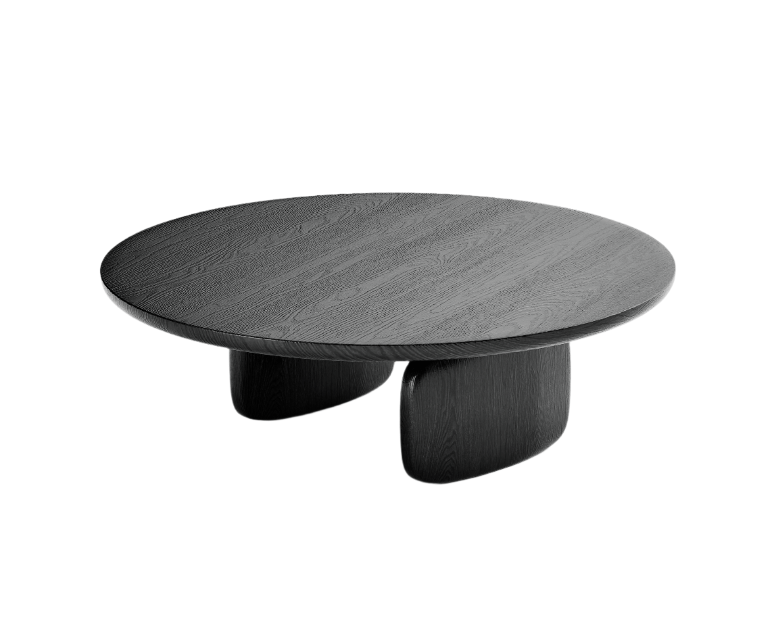 Underline Round Coffee Table - Black Oak