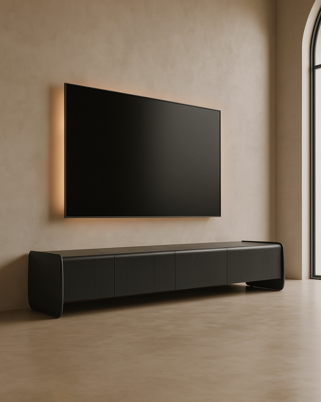 Underline Tv Unit - Black Oak