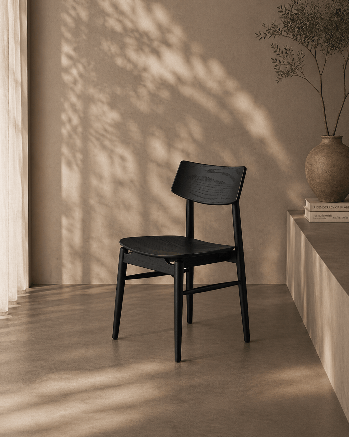 Mono Solid Oak Dining Chair - Matte Black