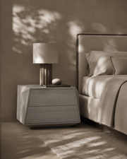 Madon Wide Bedside Table 700mm - Dark Grey Oak