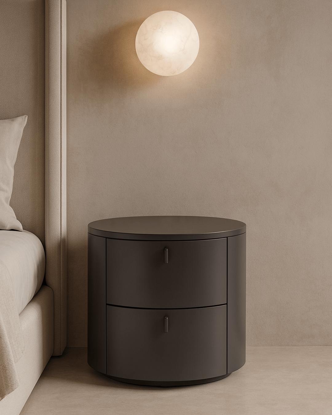 Tommy Franks Sims Bedside Table - Matte Anthracite  | OUTLET