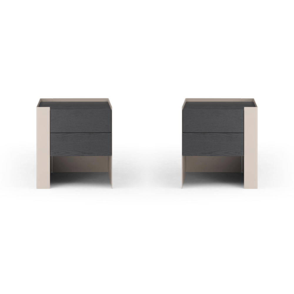 Tunica Bedside Table - Taupe - Pair