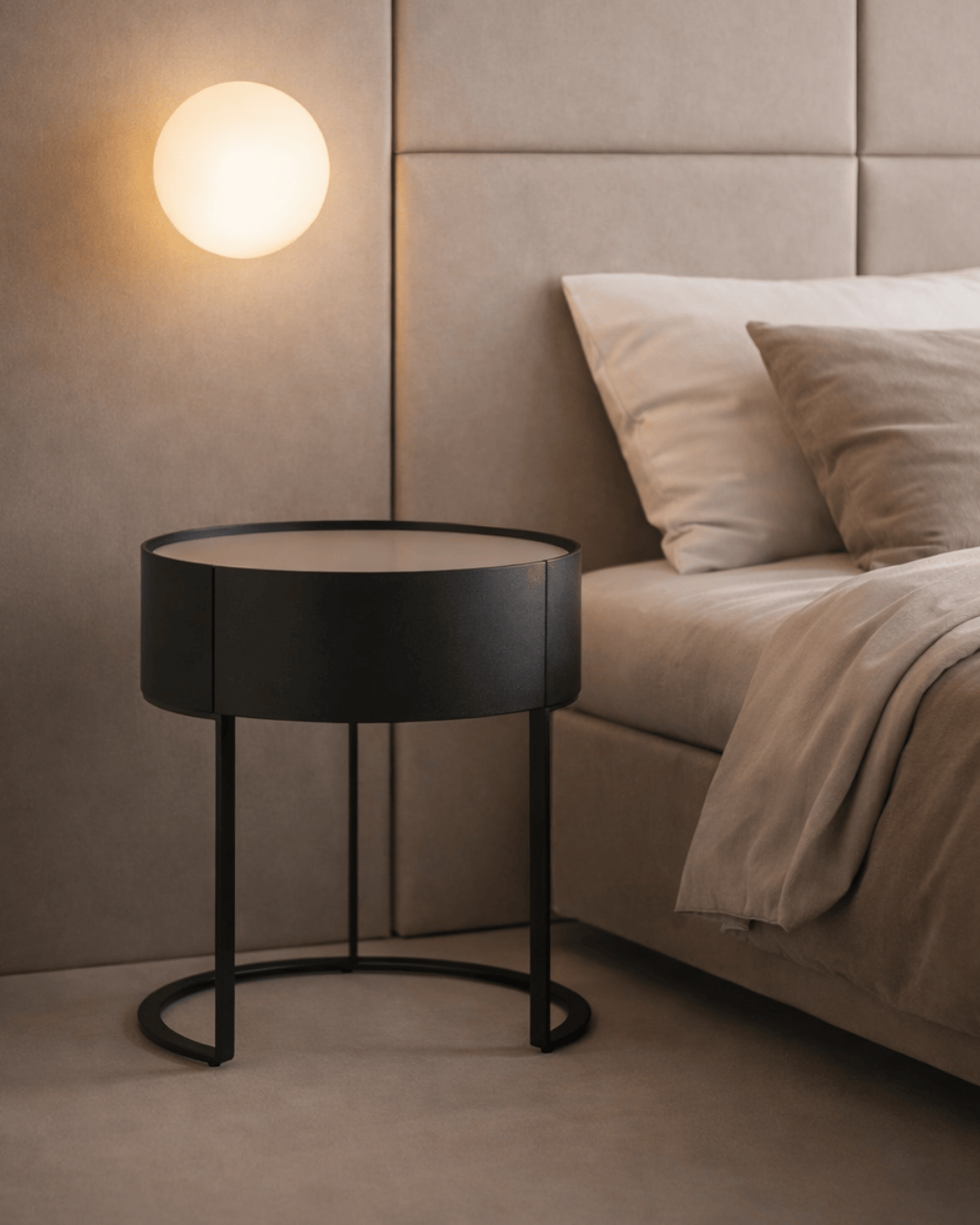 Verge Bedside Table - Black Oak