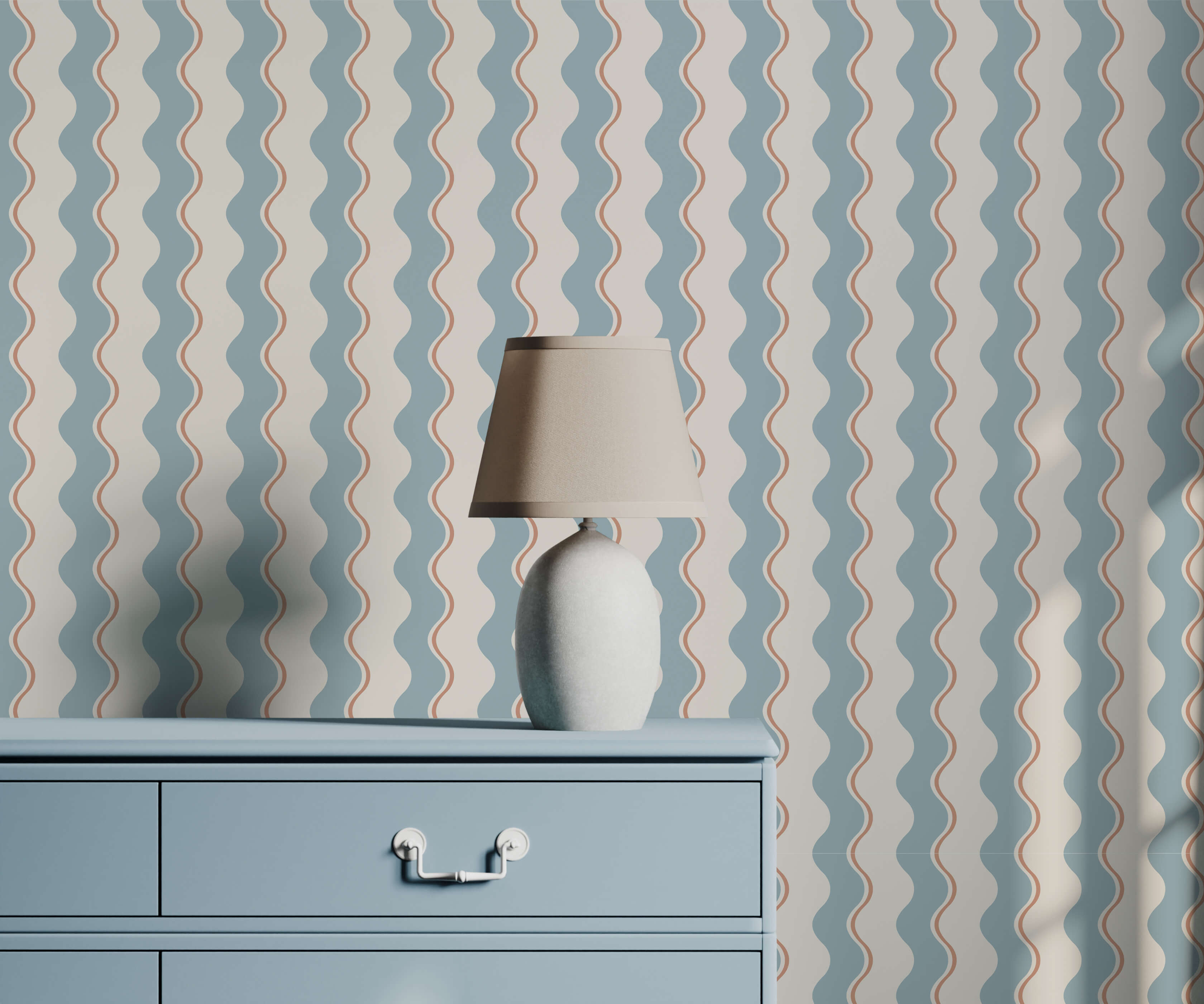 Wiggle Striped Luxury Wallpaper