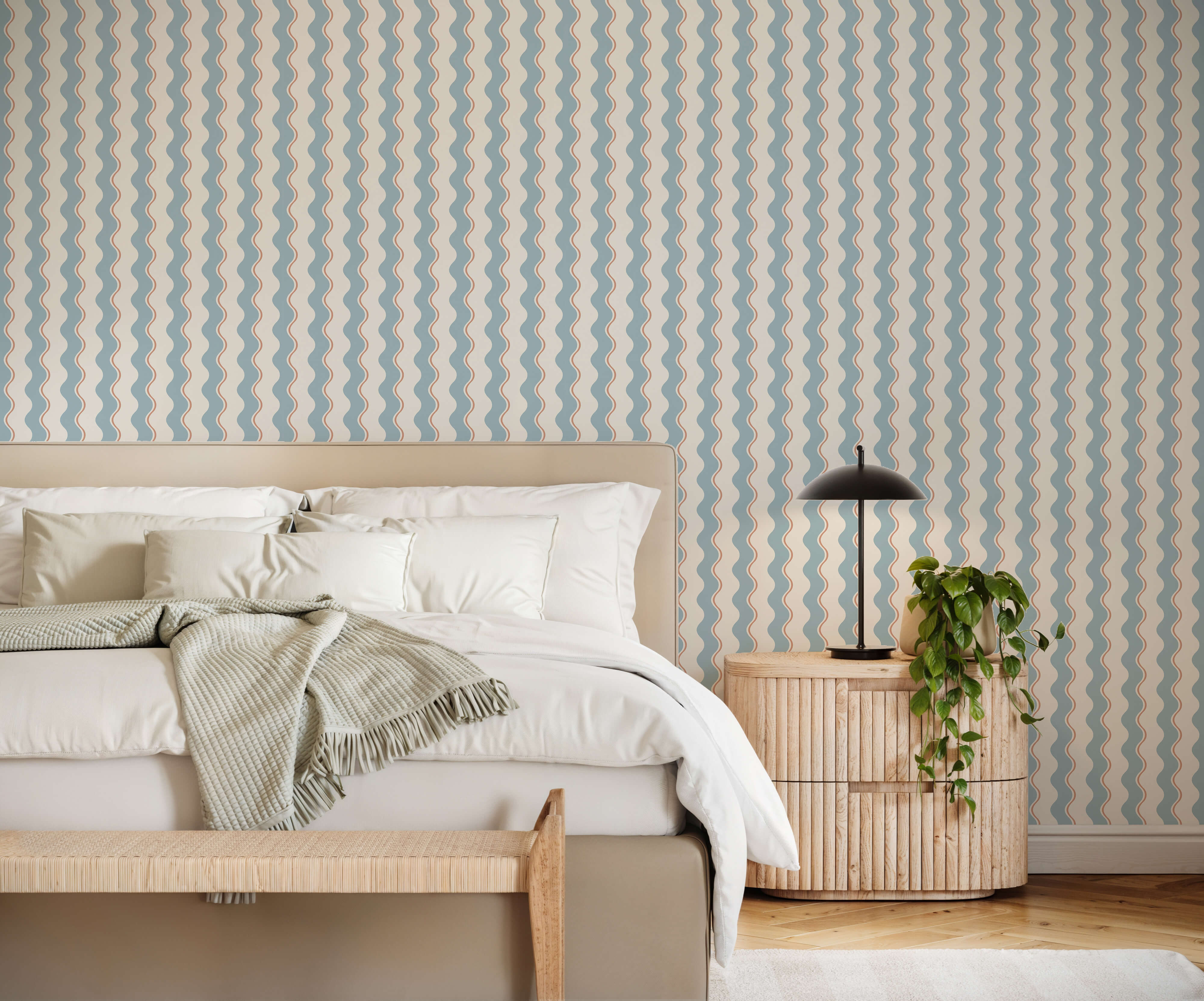 Bobbi Beck Wiggle Striped Luxury Wallpaper